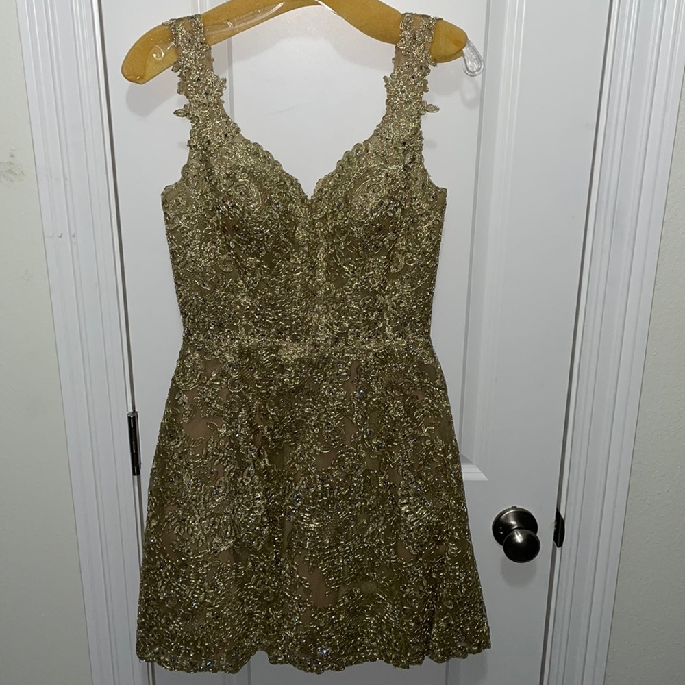 Sherri Hill gold dress